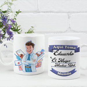 Aqui toma el mejor medico del Mundo mug, Spanish Cup, W/ Free Box 11oz